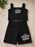 Hustler By Nature Ribbed Set - Black