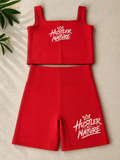 Hustler By Nature Ribbed Set - Red