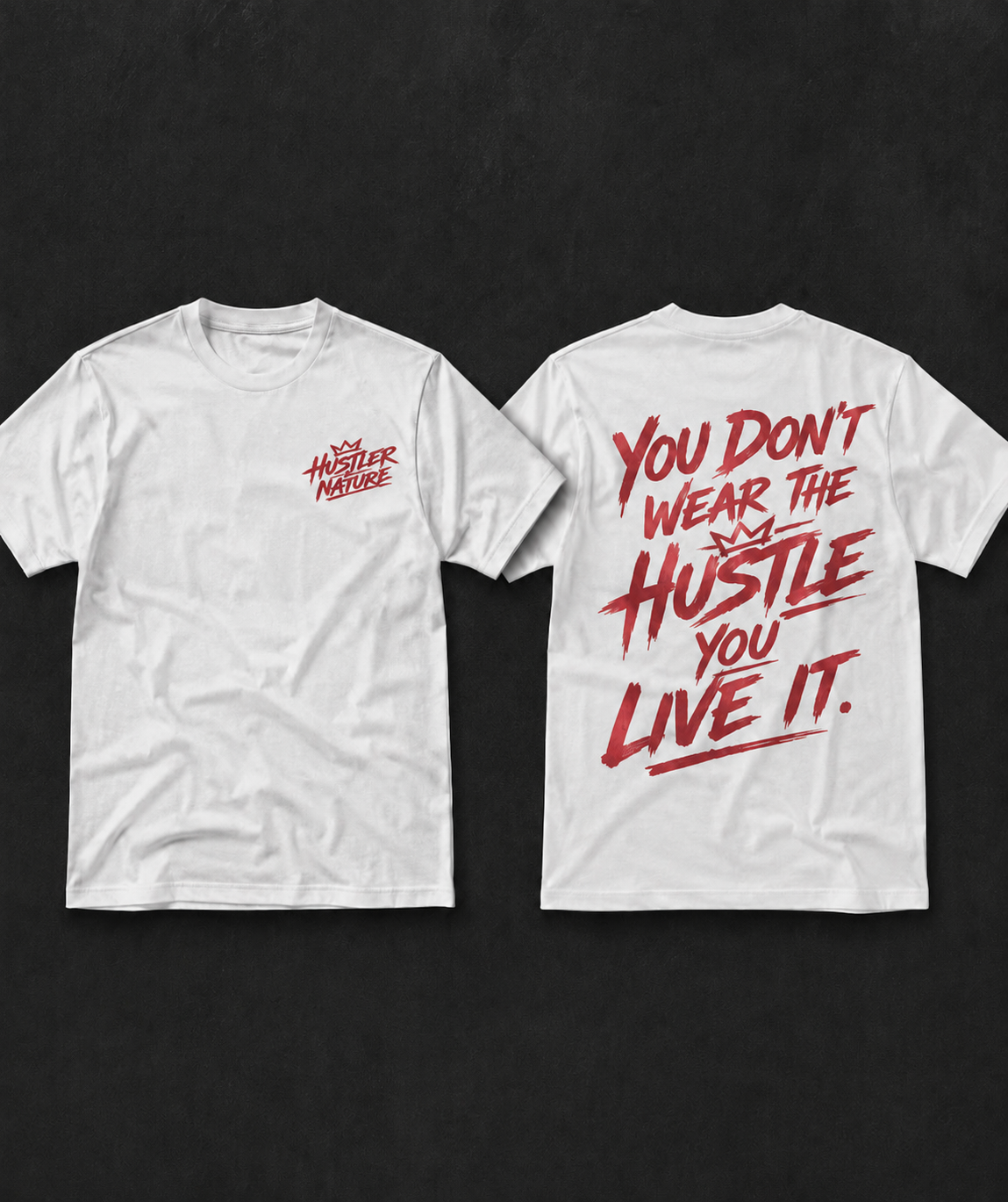 Hustler By Nature Tee ( Red )